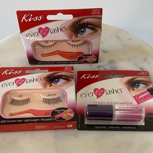 Kiss everEZ Lashes + Lash Adhesive New In Box